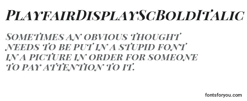 Review of the PlayfairDisplayScBoldItalic Font