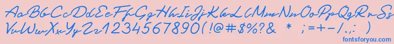 BlackTea Font – Blue Fonts on Pink Background