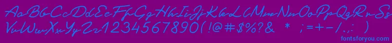 BlackTea Font – Blue Fonts on Purple Background