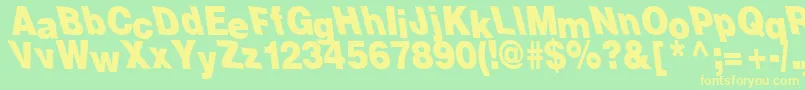 Tremor Font – Yellow Fonts on Green Background