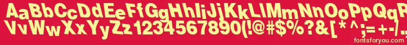 Tremor Font – Yellow Fonts on Red Background