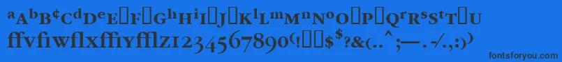 Czcionka Garrymondrianexpt5Sbldsh – czarne czcionki na niebieskim tle