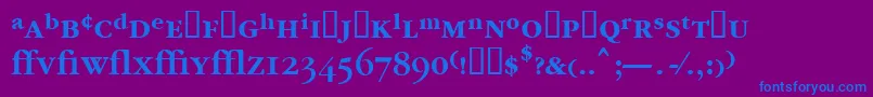 フォントGarrymondrianexpt5Sbldsh – 紫色の背景に青い文字