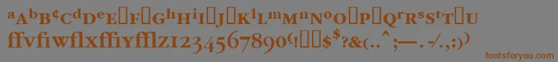 Шрифт Garrymondrianexpt5Sbldsh – коричневые шрифты на сером фоне