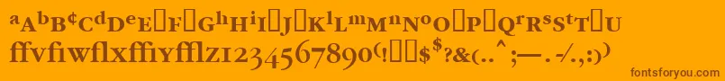 フォントGarrymondrianexpt5Sbldsh – オレンジの背景に茶色のフォント