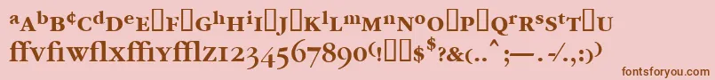 Шрифт Garrymondrianexpt5Sbldsh – коричневые шрифты на розовом фоне