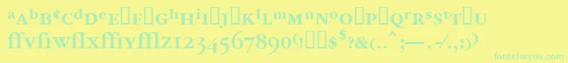 フォントGarrymondrianexpt5Sbldsh – 黄色い背景に緑の文字