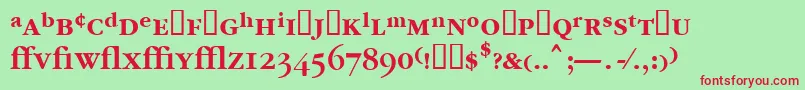 Шрифт Garrymondrianexpt5Sbldsh – красные шрифты на зелёном фоне