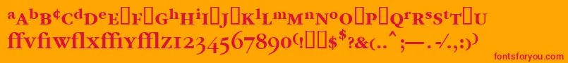 フォントGarrymondrianexpt5Sbldsh – オレンジの背景に赤い文字