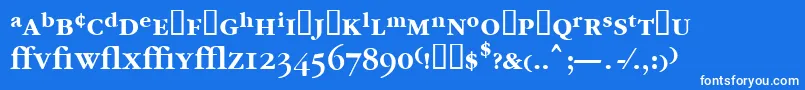 フォントGarrymondrianexpt5Sbldsh – 青い背景に白い文字