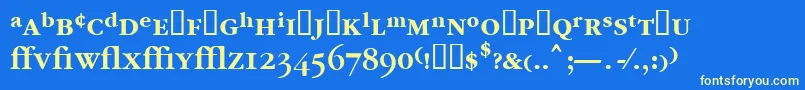 Шрифт Garrymondrianexpt5Sbldsh – жёлтые шрифты на синем фоне