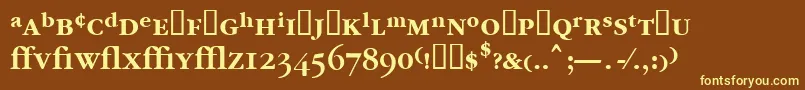 Garrymondrianexpt5Sbldsh-fontti – keltaiset fontit ruskealla taustalla