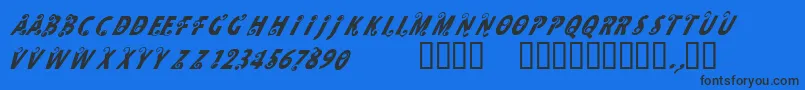 CfmilkRegular-Schriftart – Schwarze Schriften auf blauem Hintergrund