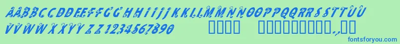 CfmilkRegular Font – Blue Fonts on Green Background