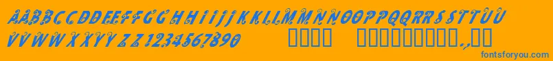 CfmilkRegular Font – Blue Fonts on Orange Background