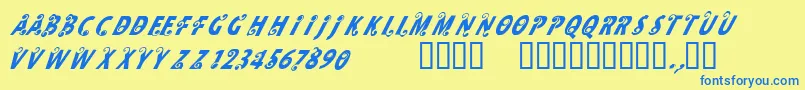 CfmilkRegular Font – Blue Fonts on Yellow Background