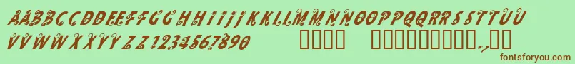 CfmilkRegular Font – Brown Fonts on Green Background