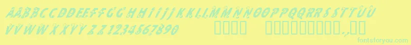 CfmilkRegular Font – Green Fonts on Yellow Background