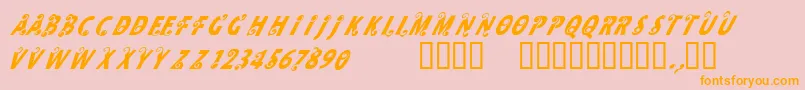 CfmilkRegular-Schriftart – Orangefarbene Schriften auf rosa Hintergrund