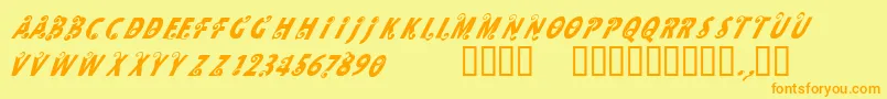 CfmilkRegular Font – Orange Fonts on Yellow Background
