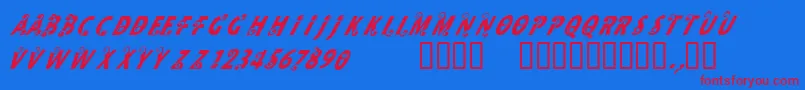 CfmilkRegular Font – Red Fonts on Blue Background