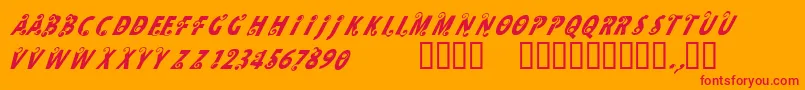 CfmilkRegular Font – Red Fonts on Orange Background
