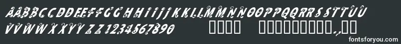 フォントCfmilkRegular – 黒い背景に白い文字