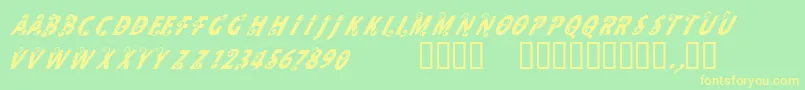 フォントCfmilkRegular – 黄色の文字が緑の背景にあります