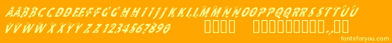 CfmilkRegular Font – Yellow Fonts on Orange Background