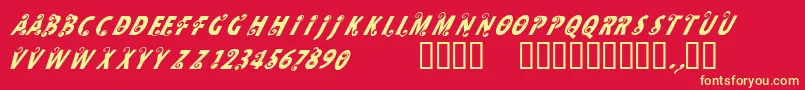 CfmilkRegular Font – Yellow Fonts on Red Background