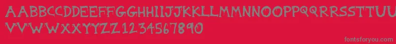 Gorestep-fontti – harmaat kirjasimet punaisella taustalla