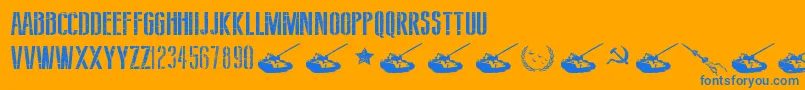 SovietStyle Font – Blue Fonts on Orange Background