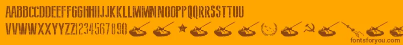 SovietStyle Font – Brown Fonts on Orange Background