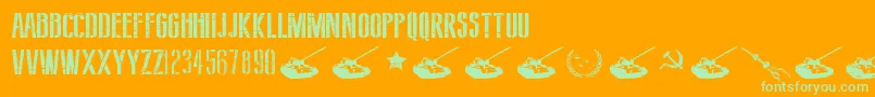 SovietStyle Font – Green Fonts on Orange Background
