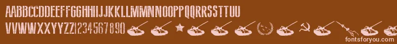 SovietStyle Font – Pink Fonts on Brown Background