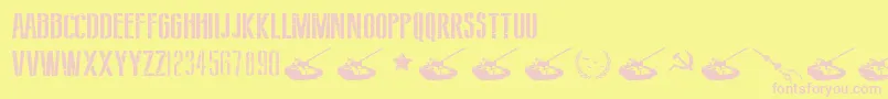 SovietStyle Font – Pink Fonts on Yellow Background