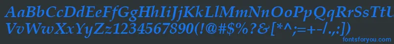 More about PalatinoLtBoldItalic Font PalatinoLtBoldItalic Font – Blue Fonts on Black Background
