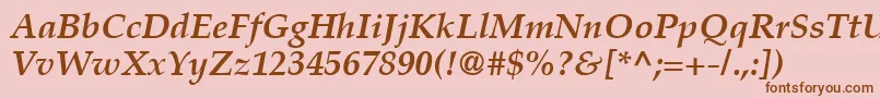 More about PalatinoLtBoldItalic Font PalatinoLtBoldItalic Font – Brown Fonts on Pink Background