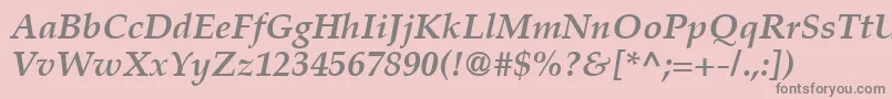 Шрифт PalatinoLtBoldItalic – серые шрифты на розовом фоне