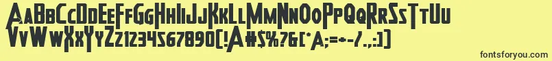 Heroesassembleboldexpand2 Font – Black Fonts on Yellow Background