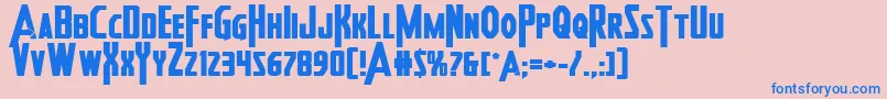 Heroesassembleboldexpand2 Font – Blue Fonts on Pink Background