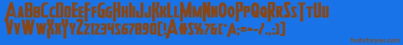 Heroesassembleboldexpand2 Font – Brown Fonts on Blue Background