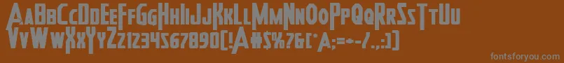 Heroesassembleboldexpand2 Font – Gray Fonts on Brown Background