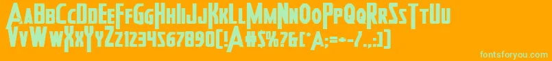 Heroesassembleboldexpand2 Font – Green Fonts on Orange Background