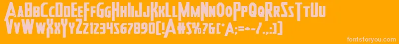 Heroesassembleboldexpand2 Font – Pink Fonts on Orange Background