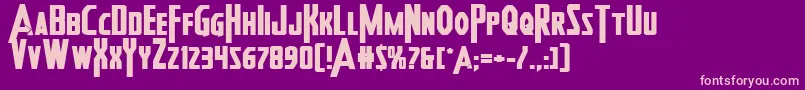 Heroesassembleboldexpand2 Font – Pink Fonts on Purple Background