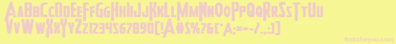 Heroesassembleboldexpand2 Font – Pink Fonts on Yellow Background