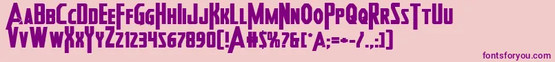 Heroesassembleboldexpand2 Font – Purple Fonts on Pink Background