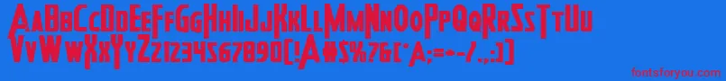 Heroesassembleboldexpand2 Font – Red Fonts on Blue Background