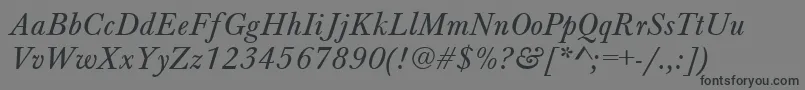 BaskervilleA.ZPsNormalItalic Font – Black Fonts on Gray Background